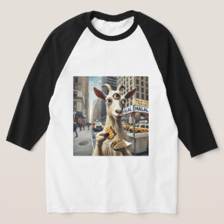 Tre Eyed Goat eats Halal i NYC T Shirt