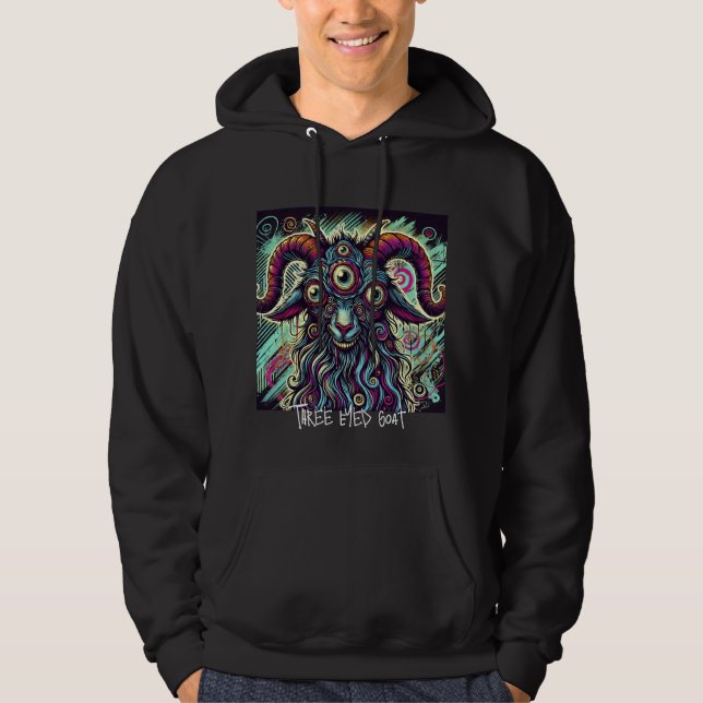 Tre Eyed Goat Hoodie (Framsida)