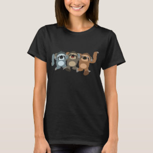 Tre fack för Tecknad Kvinnor T-Shirt