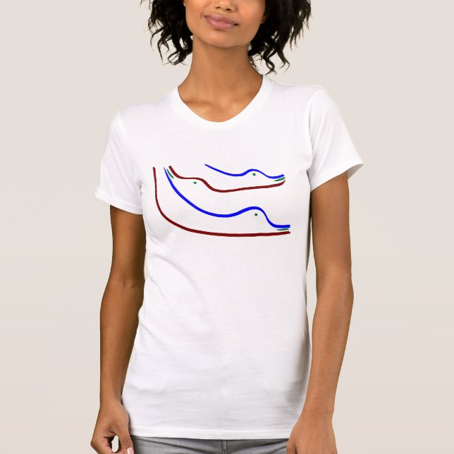 Tre fåglar älskar tillsammans ja regnbågen t-shirt (Framsida)