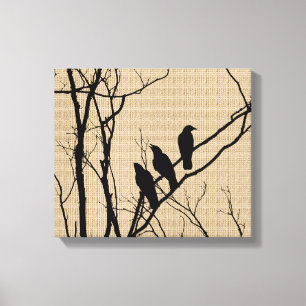 Tre fåglar på Canvas