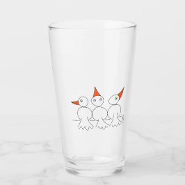 Tre fåglar på tråd glaskopp