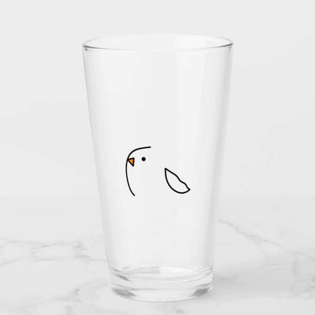 Tre fåglar på tråd glaskopp (Framsida)
