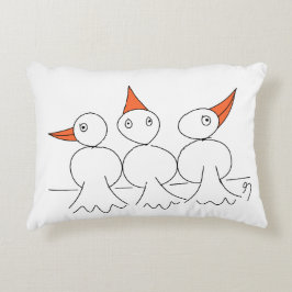 Tre fåglar på tråd prydnadskudde