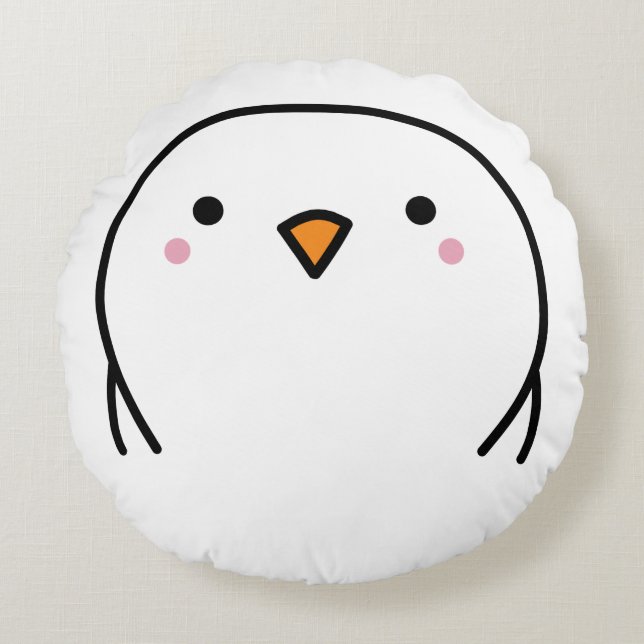 Tre fåglar på tråd rund kudde (Framsidan)