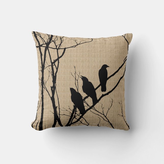 Tre fåglar Pillow Kudde (Framsida)