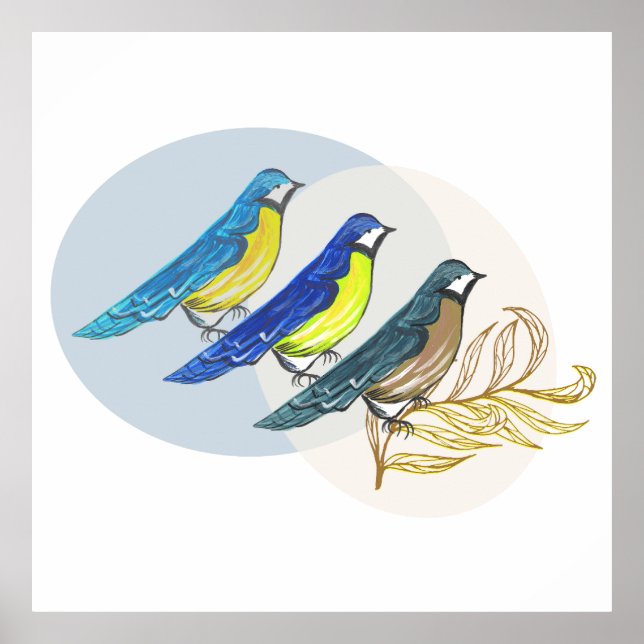 Tre fåglar poster (Framsidan)