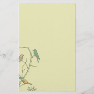 Tre fåglar som pratar ~ Stationery/Letterhead Brevpapper
