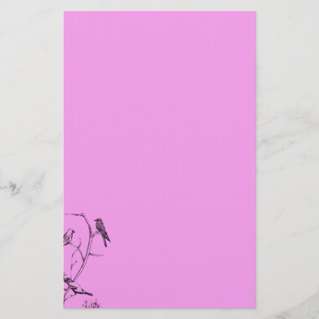 Tre fåglar - stationär/letterhead brevpapper (Framsida)