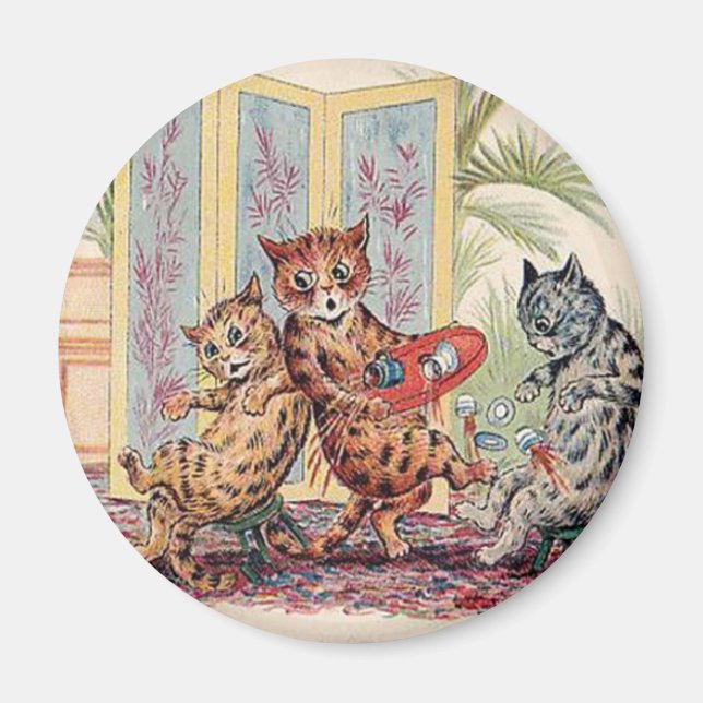Tre fallande katter av Louis Wain Magnet (Framsidan)