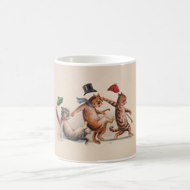 Tre fallande katter av Louis Wain; Rolig djur mugg (Center)