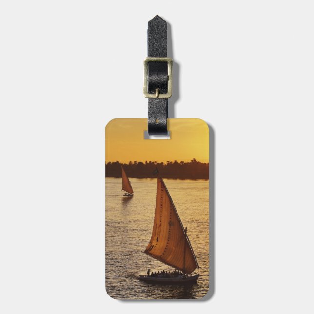 Tre falukas med sightseers på Nile River vid Bagagebricka (Vertikal Framsida)