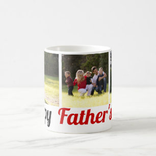 Tre familjefotografier Fars dag fotokollage Kaffemugg