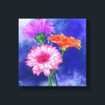 Tre Färg Gerberas-Kanvastrycket - Målning Canvastryck<br><div class="desc">Tre Färg Gerberas-Kanvastrycket - MJÖLKSmålning</div>