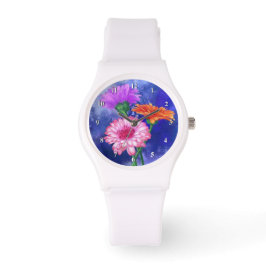 Tre Färg Gerberas Painting Watch Armbandsur