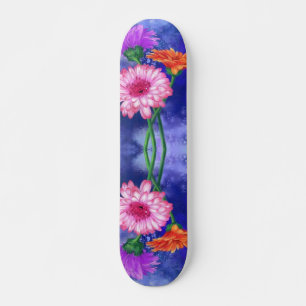 Tre Färg Gerberas Skateboard - Målning