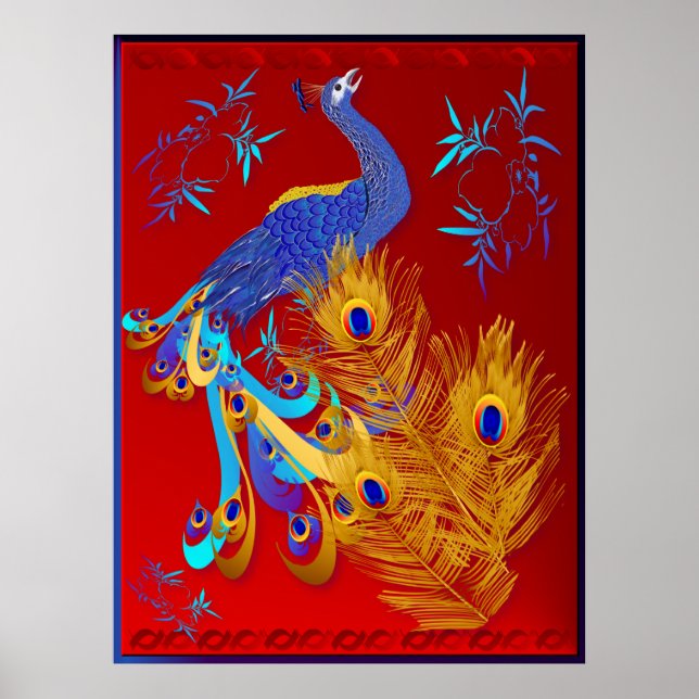 Tre Feathers och en Peacock Poster (Framsidan)