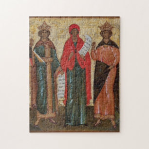 Tre female Saints Orthodox Byzantine Icon Pussel