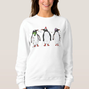 Tre festliga julpingviner illustration t shirt