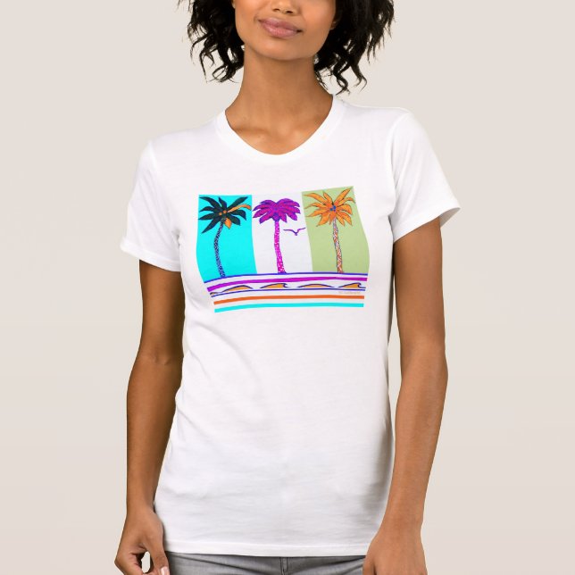 Tre festliga palmer t shirt (Framsida)