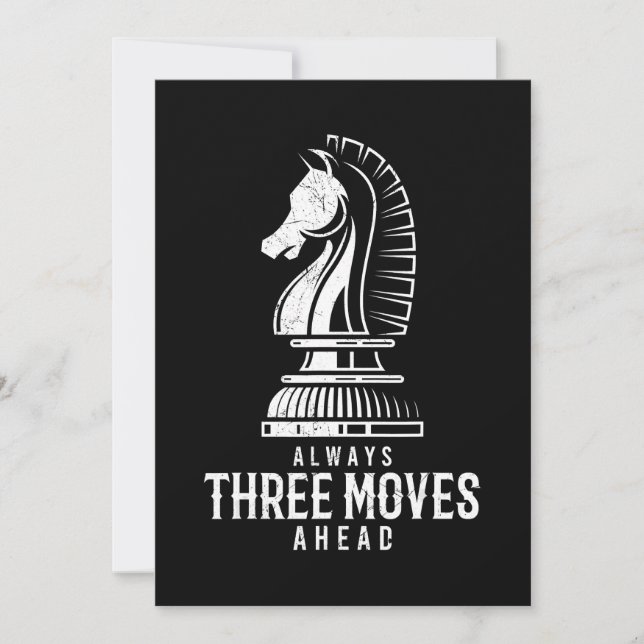 Tre filmer framför mig Chess Matt Game Chess Biet Julkort (Framsida)