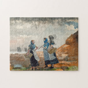 Tre Fisher Girls, Tynemouth av Winslow Homer Pussel