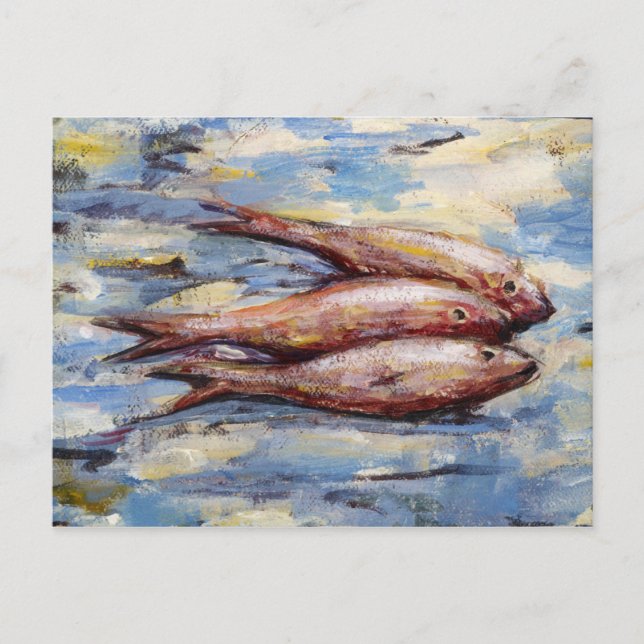 Tre fiskar vykort (Framsida)