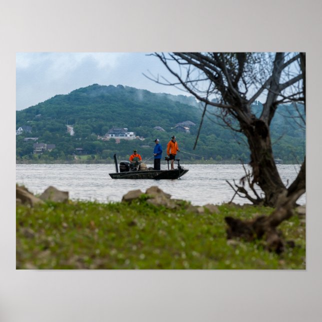 Tre fiskare vid Bord Sten Poster (Framsidan)