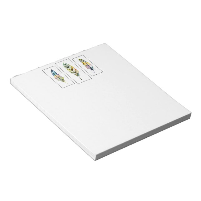 Tre fjädrar anteckningsblock (Vinklad)