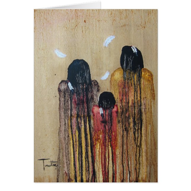 Tre fjädrar hälsningskort (Framsidan)