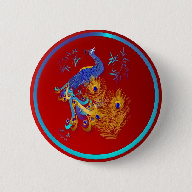 Tre fjädrar och en påfågel knäppas knapp (Framsida)