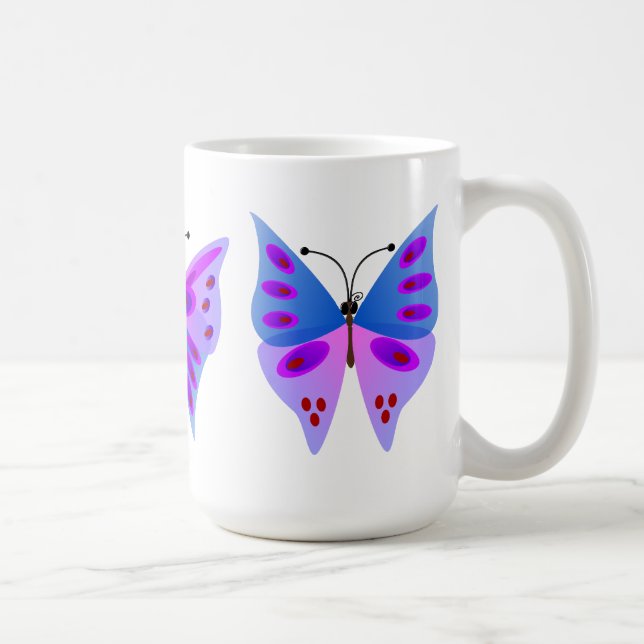 Tre fjärilar kaffemugg (Höger)