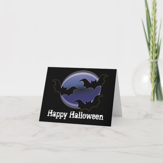 Tre Fladdermus::Happy halloween Kort (Framsida)