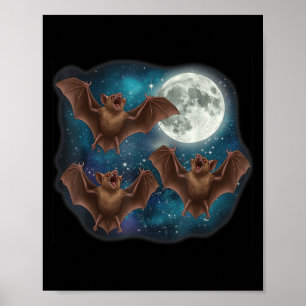 Tre Fladdermus under full måndag, finare Cosmic Me Poster