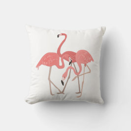 Tre Flamingos Tropical Kudde