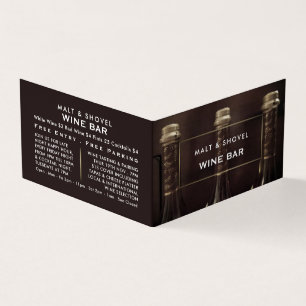 Tre Flaska-Visning, Vin Pub/Winery, Detailed, Deta Visitkort