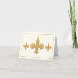 Tre Fleur-de-Lis på ljus kräm- färg noterar kortet Kort
