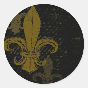 Tre Fleur De Lis Runt Klistermärke
