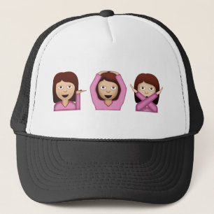 Tre flickor Emoji Truckerkeps