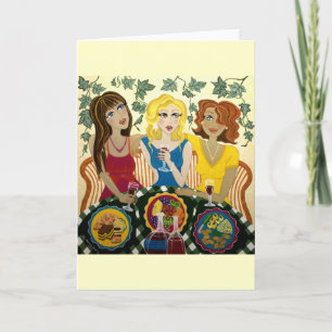 Tre flickor firar Anpassade Art Card Kort