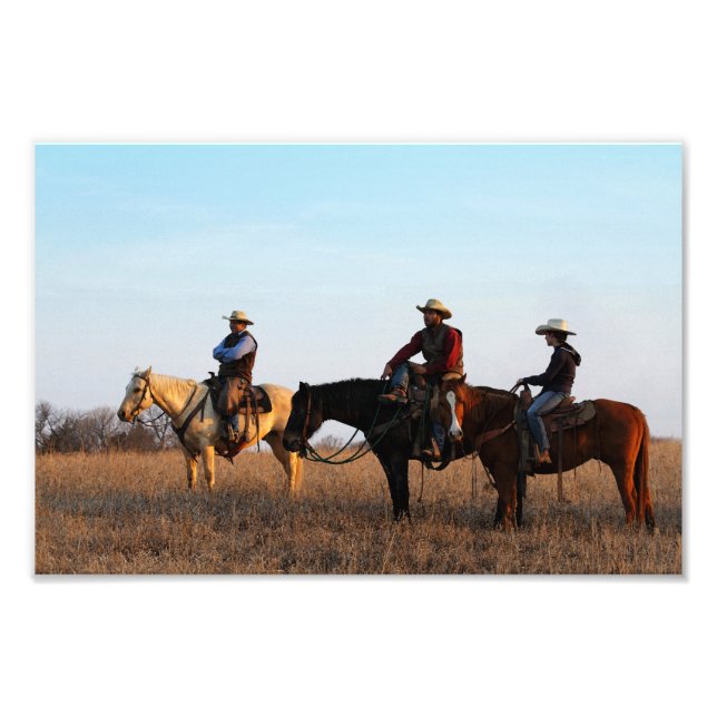 Tre Flint Backe Cowboys Fototryck (Framsidan)