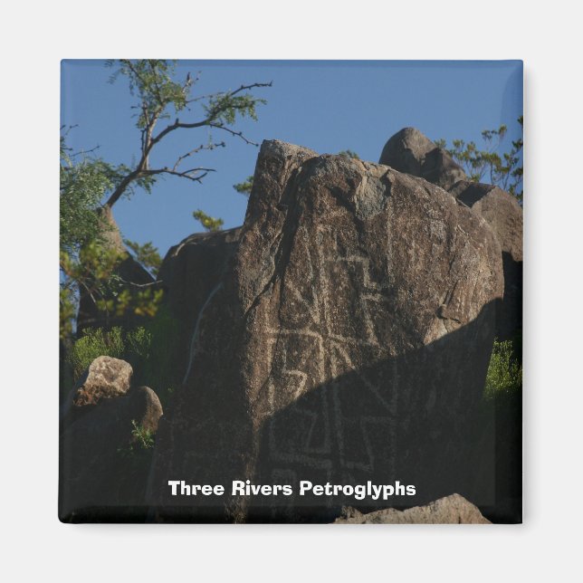 Tre floders Petroglyfer Magnet (Framsidan)