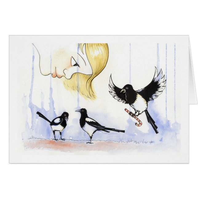 Tre för en flicka hälsningskort (Framsidan Horizontal)