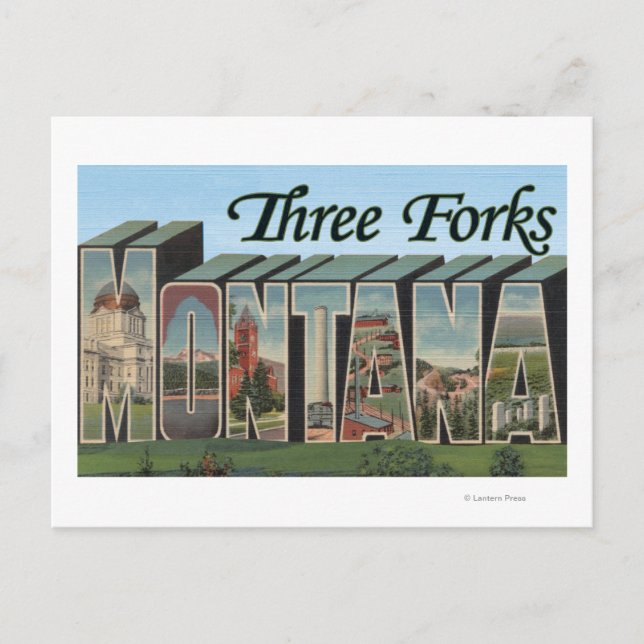 Tre Forks, Montana Vykort (Framsida)