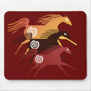 Tre forntida hästar Mousepad Musmatta