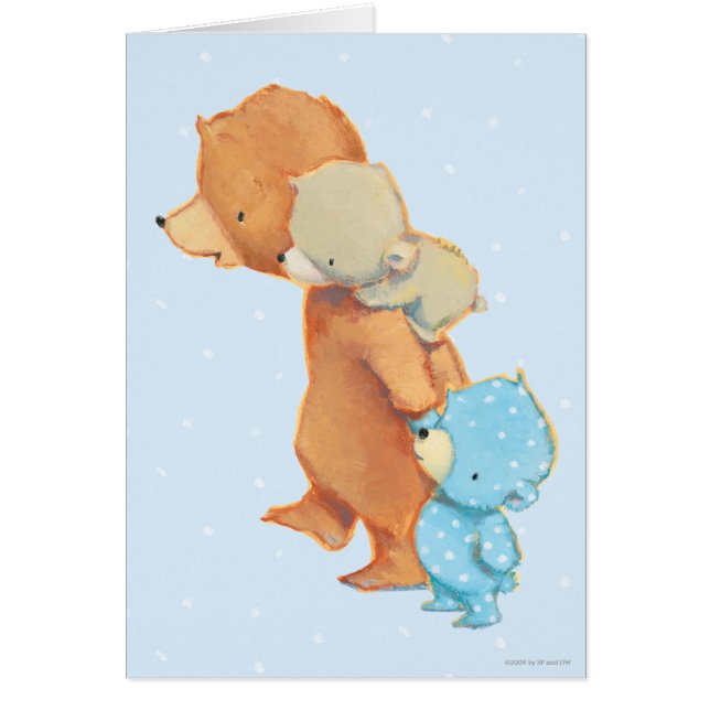 Tre förtjusande björnvänner hälsningskort (Framsidan)