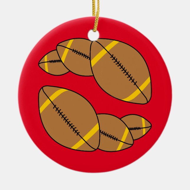 Tre fotbollar julgransprydnad keramik (Framsidan)