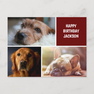 Tre foto Collage Anpassningsbar Birthday Postcard Vykort