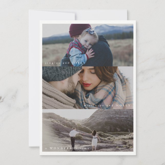 Tre foto-Glad helg Julkort (Framsida)