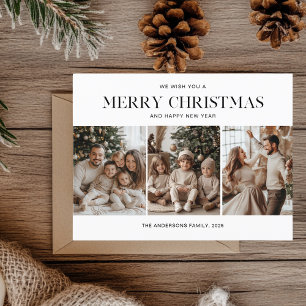 Tre foto God jul och Gott nytt år Vykort